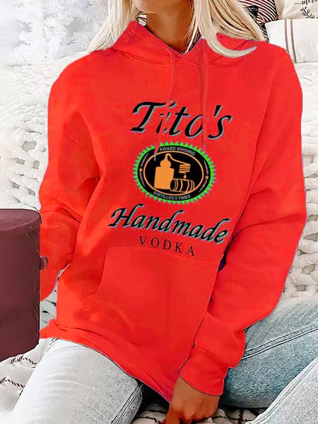 

Casual Text Letters Hoodie Loose Hoodie, Red, Sweatshirts & Hoodies