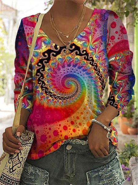 

Casual Ombre Jersey Loose T-Shirt, Multicolor, T-Shirts