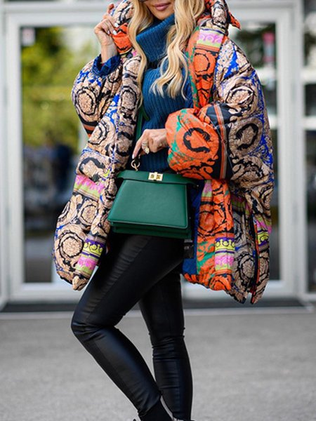 

Ethnic Loose Urban Hoodie Padded Jacket, Multicolor, Padded Jackets