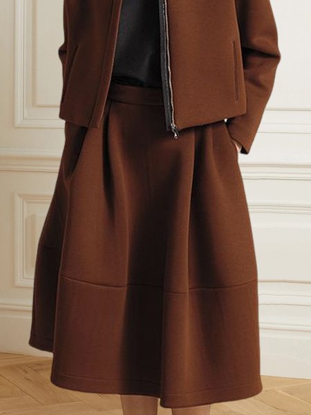 

Urban Plain Loose A-Line Skirt, Coffee, Skirts