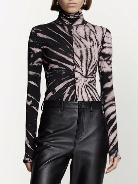 

Long Sleeve Urban Abstract Graphic T-Shirt, Black, Tees