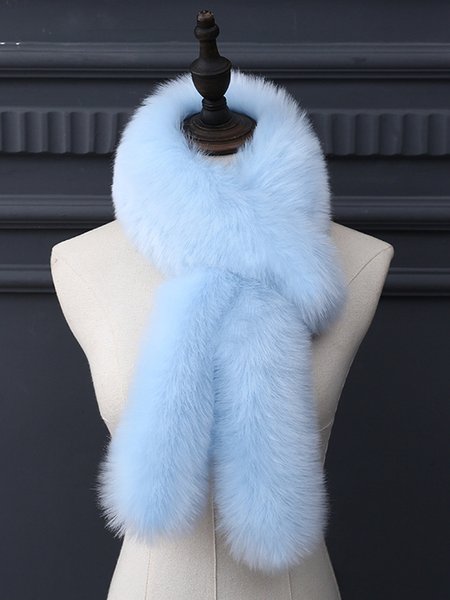 

Elegant Faux Fur Warmth Scarf, Sky blue, Scarves & Gloves