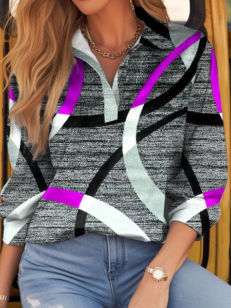 

Loose Abstract Casual Sweatshirt, Purple, Sweatshirts & Hoodies