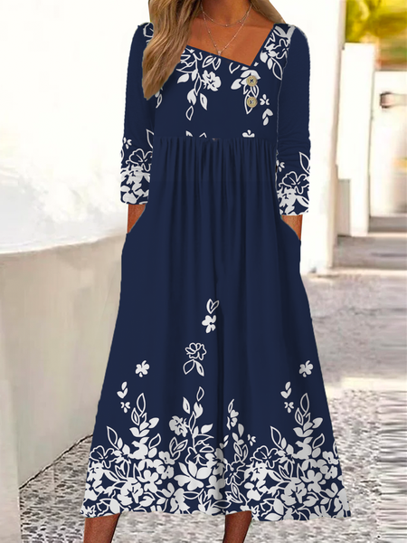 

Casual Asymmetrical Jersey Dress, Purplish blue, Dresses