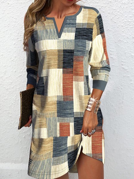 

Geometric Casual Loose Dress, Orange, Dresses