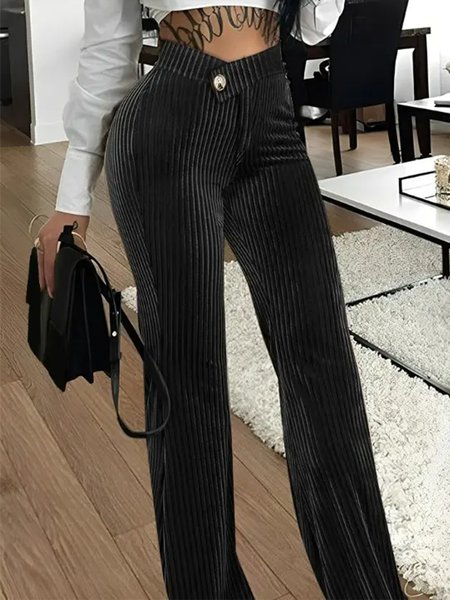 

Casual Corduroy Pants, Black, Pants