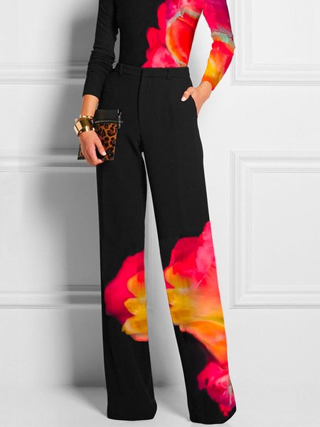 

Regular Fit Abstract Urban Fashion Pants, As picture, Pants