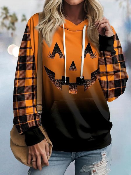

Knitted Casual Hoodie Sweatshirt, Orange, Sweatshirts & Hoodies