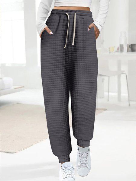 

Casual Pocket Stitching Pants, Deep gray, Pants