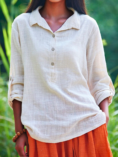 

Women's Casual Linen Style Blouse, Apricot, Blouses & Shirts