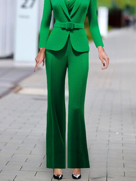 

Plain Urban Regular Fit Pants, Green, Pants