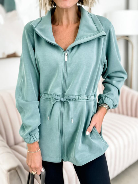 

Shawl Collar Casual Plain Jacket, Green, Jackets