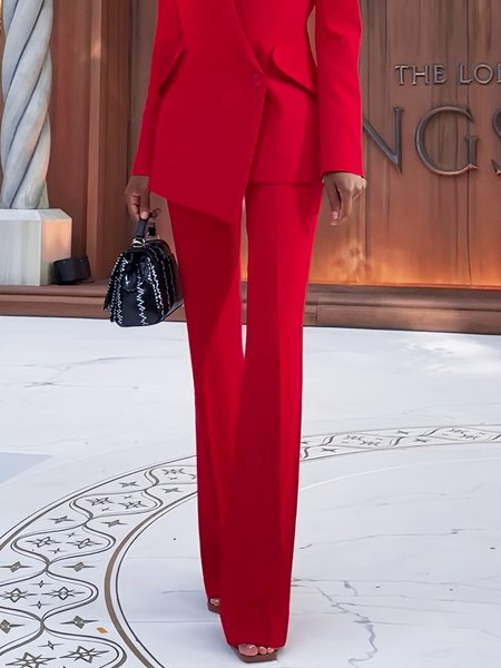

Plain Urban Regular Fit Fashion Pants, Red, Pants