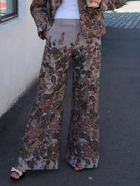 

Urban Floral Regular Fit Fashion Pants, As picture, Pants