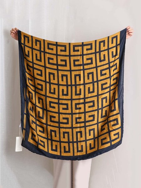 

Geometric Color Block Casual Scarf, Yellow, Women Scarves & Shawls