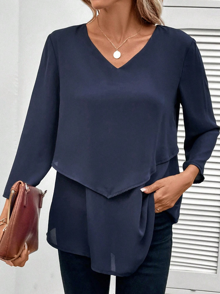 

Irregular Craftsmanship Casual Shirt, Dark blue, Shirts & Blouses