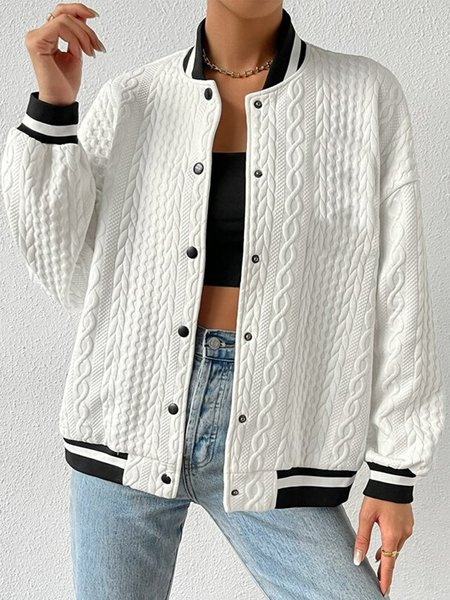 

Buttoned Casual Jacket, White, Jackets