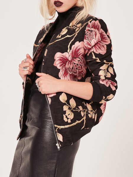 

Loose Long Sleeve Urban Floral Jacket, Flower, Jackets