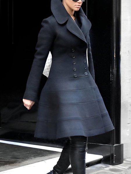 

Urban Regular Fit Plain Long Sleeve Coat, Black, Coats