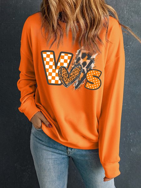 

Loose Crew Neck Casual Sweatshirt, Orange, Sweatshirts & Hoodies