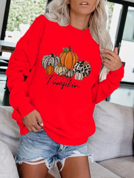 

Casual Pumpkin Pattern Sweatshirt, Red, Sweatshirts & Hoodies