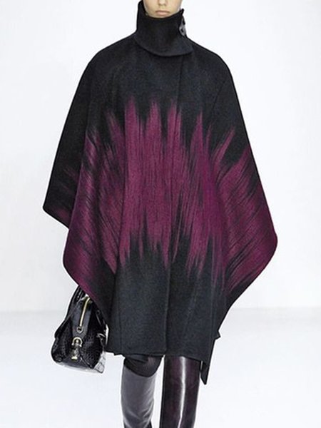 

Loose Turtleneck Urban Coat, Black, Coats