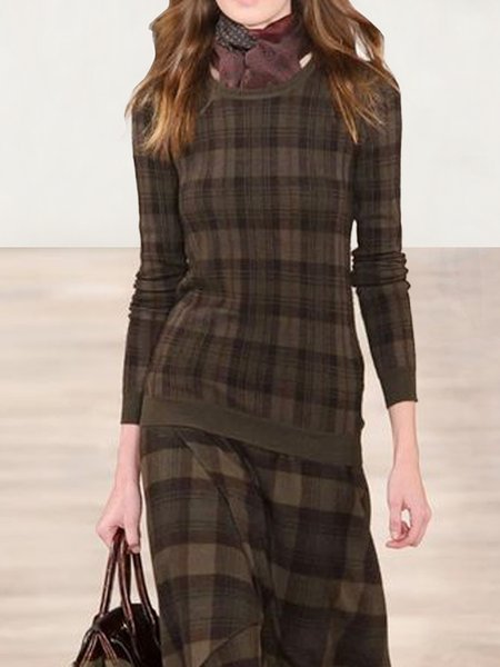 

Plaid Urban Sweater, As picture, Pullovers