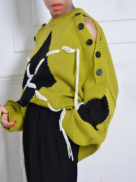 

Regular Fit Urban Crew Neck Long Sleeve Sweater, Yellow, Pullovers