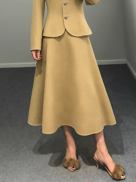 

Daily Regular Fit Plain Urban Skirt, Yellow, Skirts