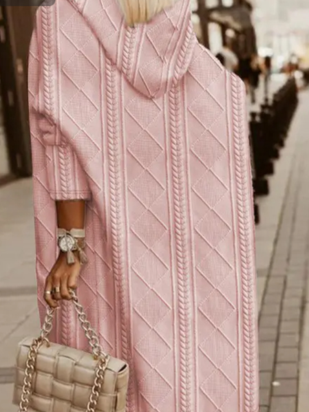 

Shawl Collar Casual Loose Cardigan, Pink, Outerwear