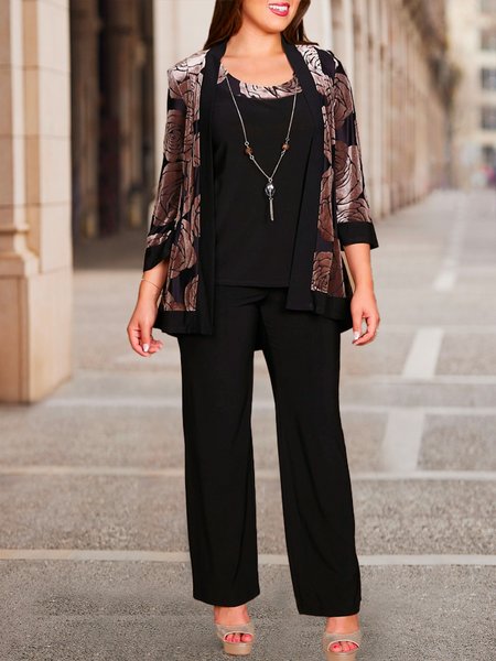 

Loose Wrap Elegant Matching Outfit, Black, Suit Set