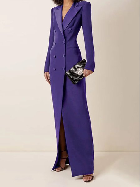 

Regular Fit Urban Plain Dress, Purple, Maxi Dresses