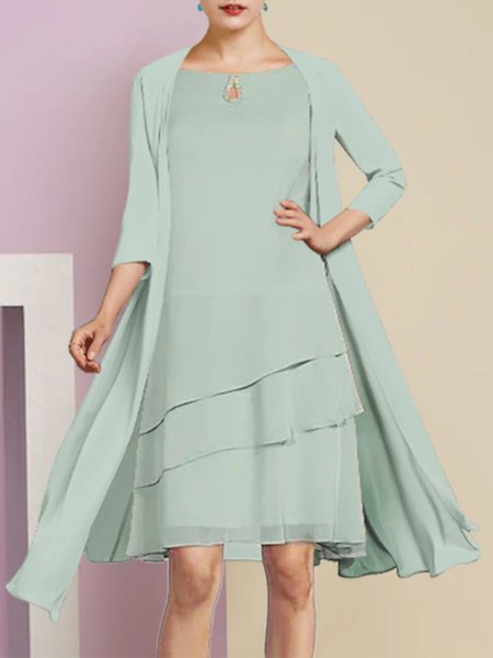 

Loose Elegant Two-Piece Set, Green, Party Dresses