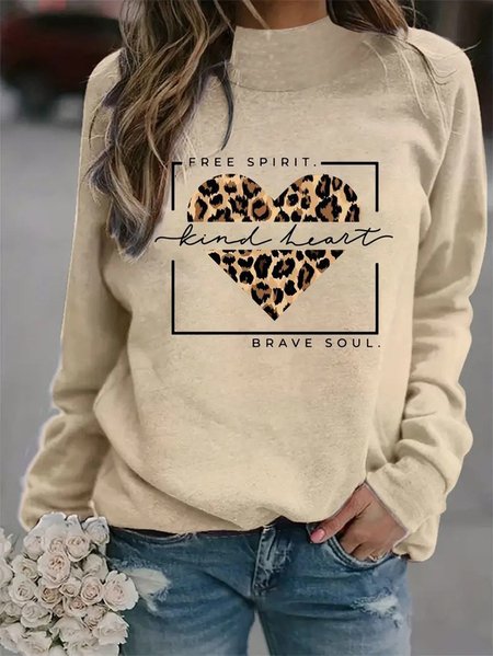 

Casual Crew Neck Sweatshirt, Khaki, Hoodies&Sweatshirts