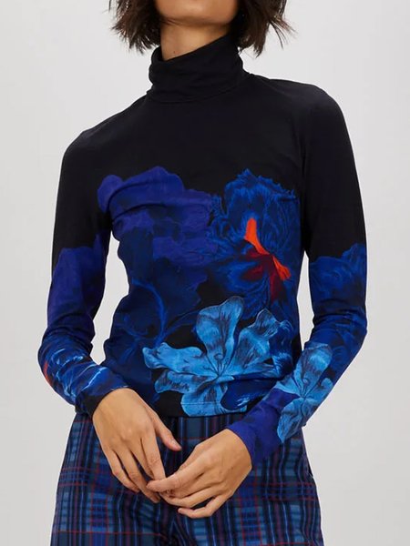 

Casual Floral Regular Fit Shirt, As picture, Blouses and Shirts