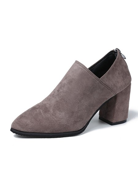 

Women Minimalist Commuting Chunky Heel Booties, Coffee, Boots