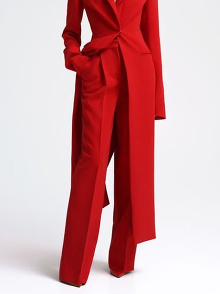Urban Plain Regular Fit Pants, Red, Pants