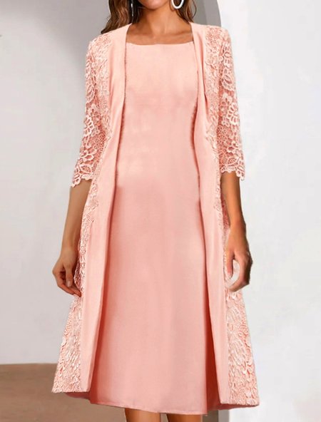 

Split Joint Regular Fit Party Two-Piece Set, Pink, Party Dresses