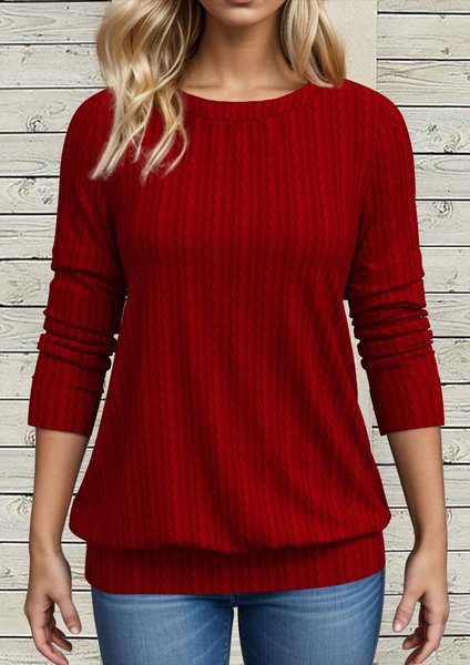 

Loose Casual Plain Sweatshirt, Red, Sweatshirts & Hoodies