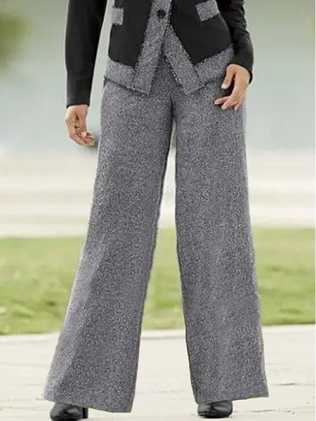 

Loose Woolen Simple Fashion Pants, Gray, Pants