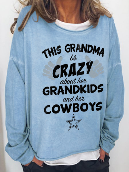 

Women's Grandma Casual Text Letters Sweatshirt, Light blue, Hoodies&Sweatshirts