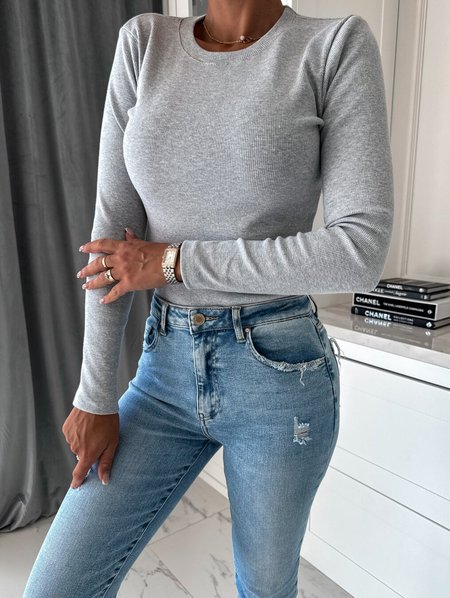 

Crew Neck Casual Plain Knitted Regular Sleeve Knit Top, Light gray, Sweaters & Cardigans