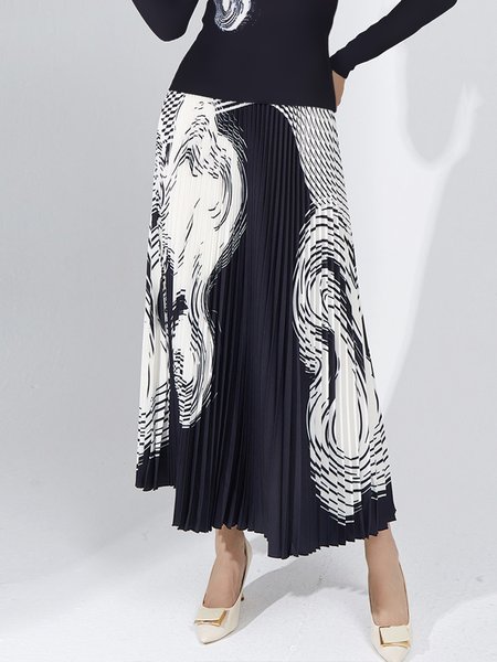 

Daily Urban Striped Regular Fit Skirt, Black, Skirts