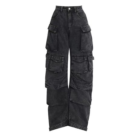 

Casual Denim Loose Plain Jeans, Black, Jeans