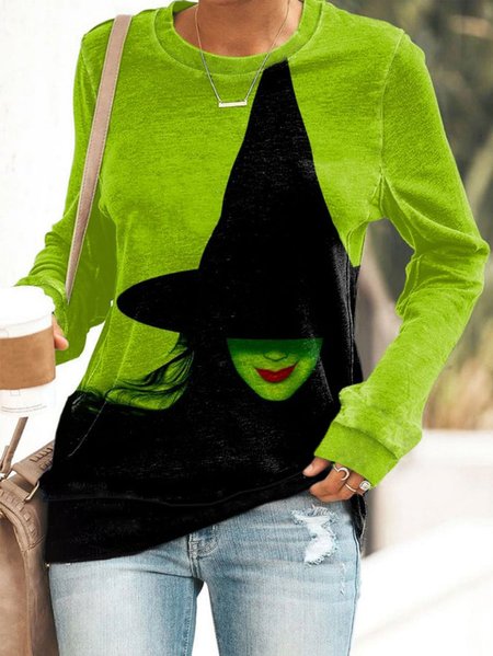 

Casual Crew Neck Halloween Sweatshirt, Green, Hoodies & Sweatshirts