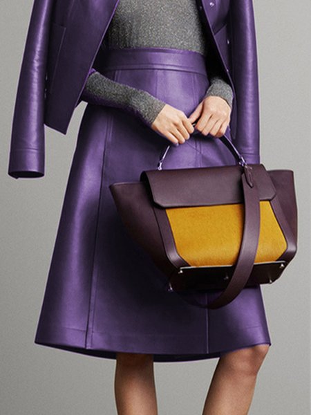 

Regular Fit Pu Urban Plain PU Skirt, Purple, Skirts