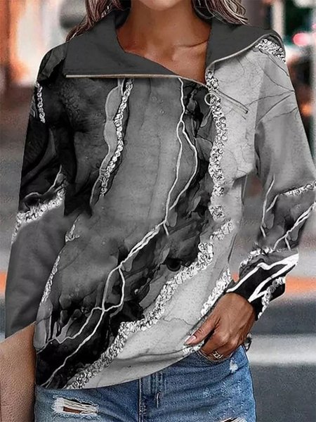 

Casual Asymmetrical Abstract Sweatshirt Zipper, Color4, Hoodies & Sweatshirts