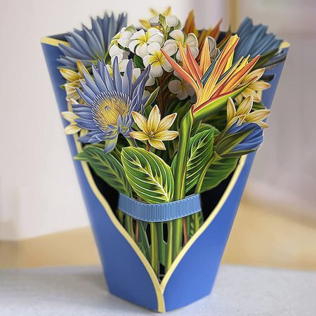 

3D Pop Up Birthday Cards Paper Flowers Bouquet Greeting Cards, Color1, Home&Garden