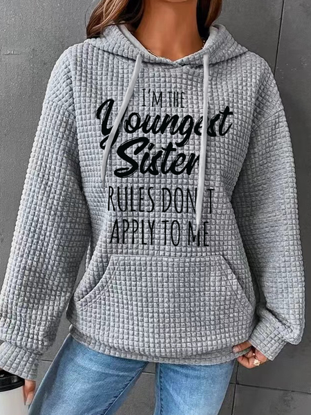 

Funny Sisiter Text Letters Casual Hoodie, Gray, Hoodies&Sweatshirts