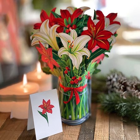 

3D Pop Up Birthday Cards Paper Flowers Bouquet Greeting Cards, Color1, Home&Garden